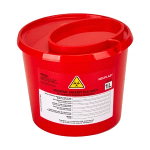 MEDICAL WASTE CONTAINER 1L /0.70L RED